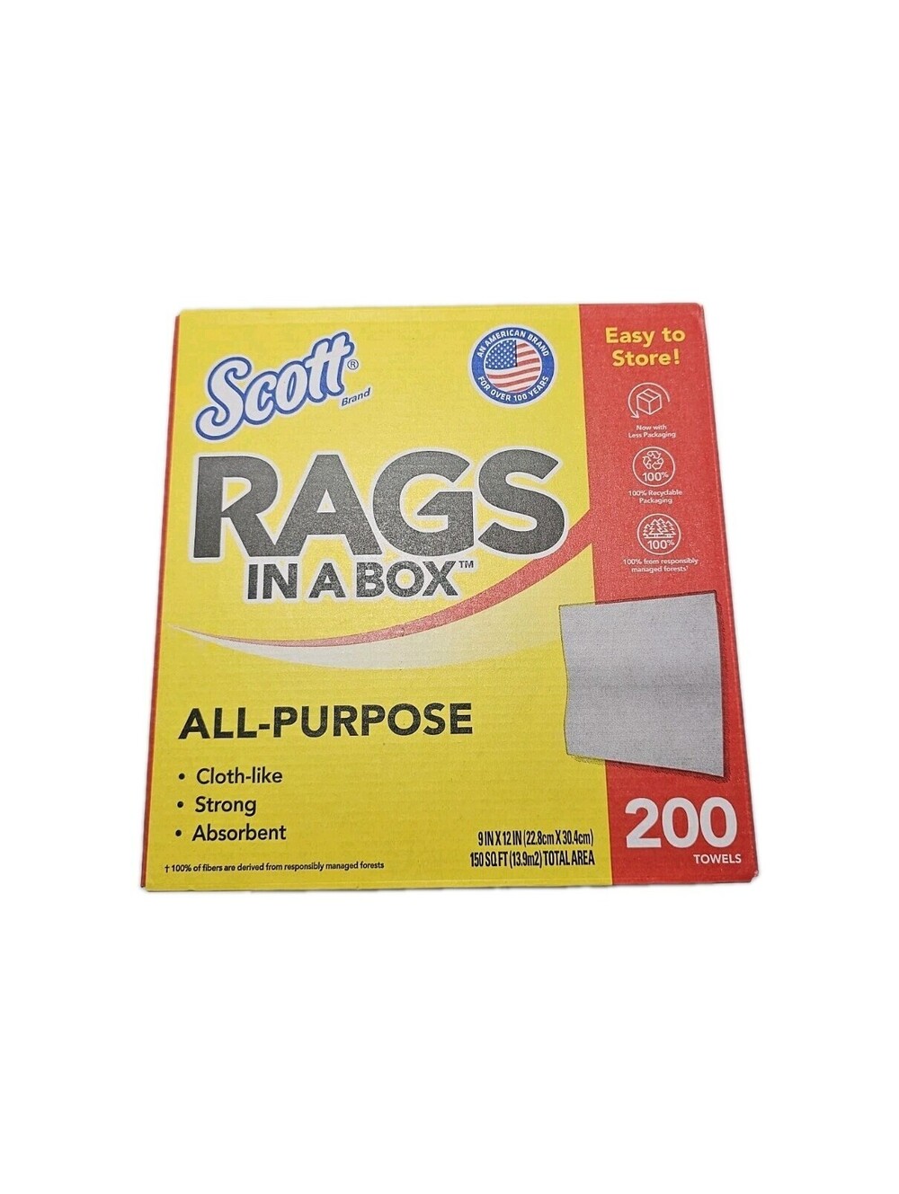 Scott Rags In A Box 75260 Shop Towels  Cleaning Wipes 200 Count New